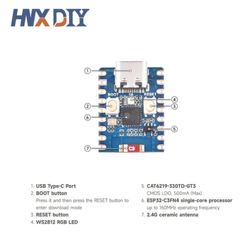 1-10PCS ESP32-C3-Zero ESP32-S3-Zero Mini Development Board WiFi Bluetooth Ultra-small Size ESP32 C3 S3 ESP 32